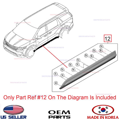 GENUINE Front Door Lower Molding BLACK LEFT Driver Side OEM Kia Carnival 2022-26