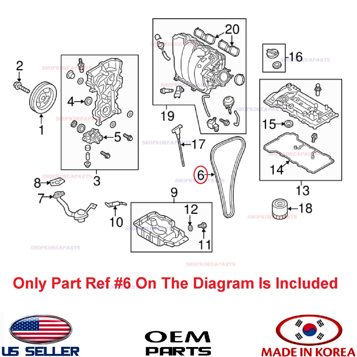 GENUINE Engine Timing Chain ⭐OEM⭐ HYUNDAI KIA *See compatibility 243212E000