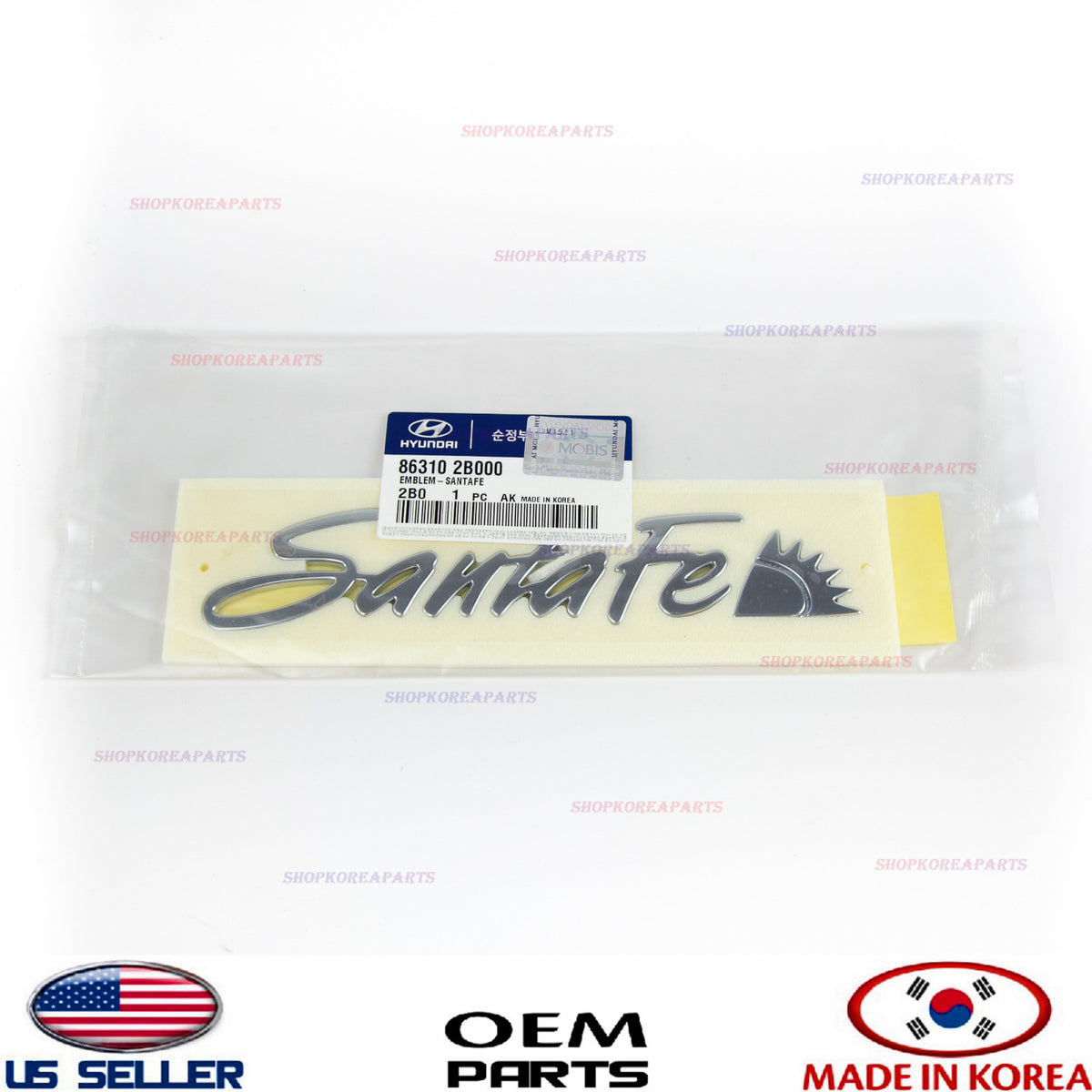 GENUINE OEM Rear Liftgate Nameplate Emblem 2007–2012 Hyundai Santa Fe 863102B000