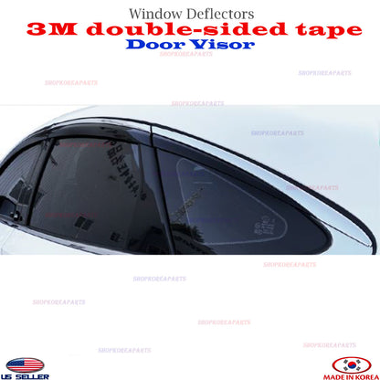 DOOR VISORS Chrome strip Smoke WINDOW VENT DEFLECTOR fits for SONATA 2020-2024