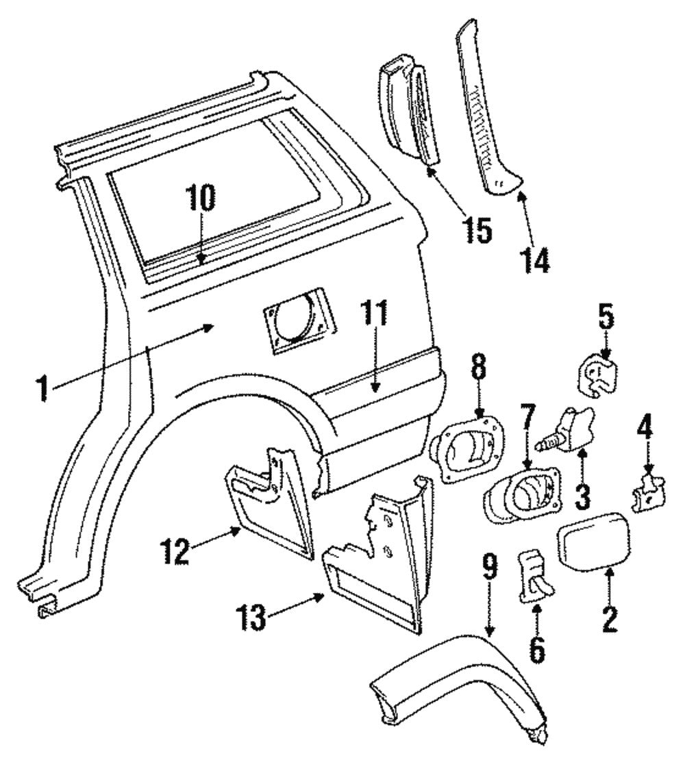 Molding Quarter Belt RIGHT Passenger Side 91-97 Land Cruiser 1996-98 Lexus LX450