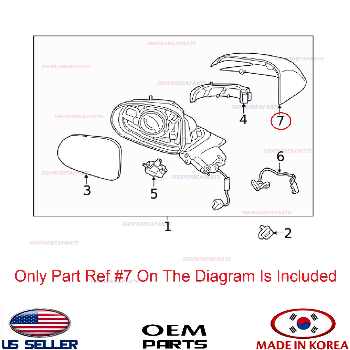 GENUINE BLACK Mirror Cover Cap Driver Side ⭐OEM⭐ HYUNDAI SANTA FE 2019-2020