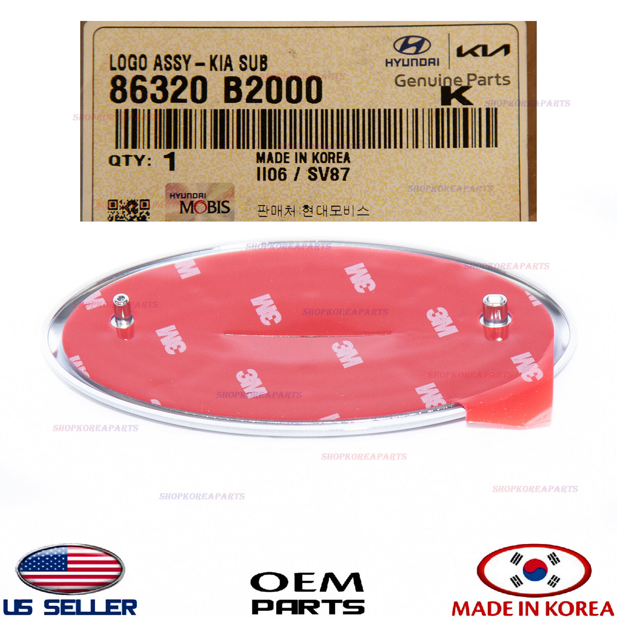 GENUINE Front Emblem Logo -KIA- Symbol ⭐OEM⭐ Kia Soul 2014-2022 86320-B2000