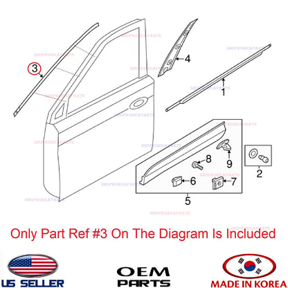 GENUINE Front Door Outside Moulding Upper LEFT ⭐OEM⭐ HYUNDAI SANTA FE 2013-2018