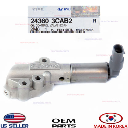 GENUINE OEM Right Exhaust Variable Valve Timing Solenoid Hyundai Kia 24360-3CAB2
