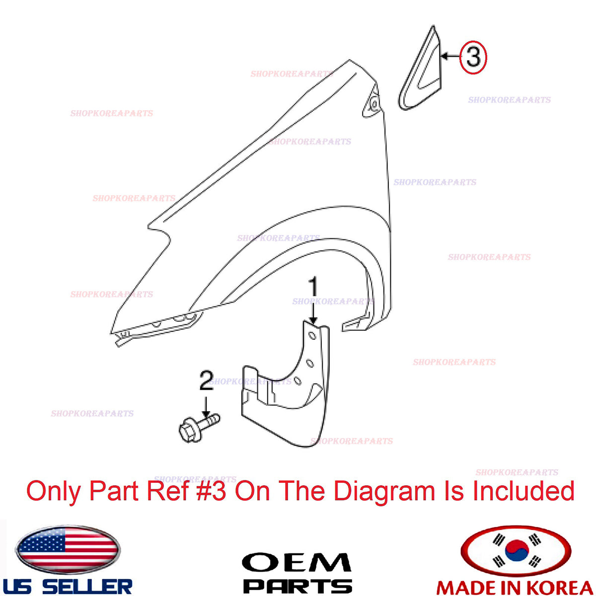 GENUINE OEM Fender Mirror Trim Finisher Bezel Passenger Side 2008-2015 Rogue