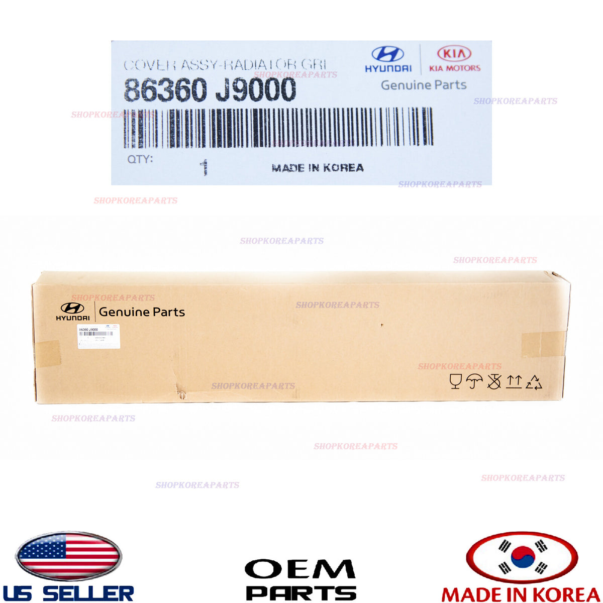 GENUINE Cover Grille Upper Radiator Sight Shield ⭐OEM⭐ HYUNDAI KONA 2018-2021