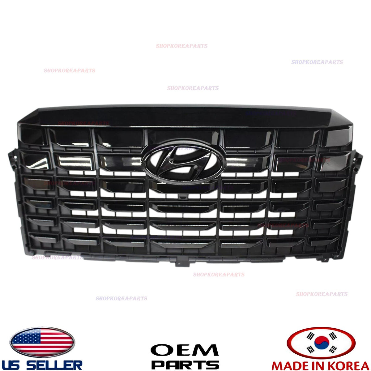 GENUINE Grille Front Bumper BLACK with Emblem ⭐OEM⭐ Hyundai Palisade 2023-2025