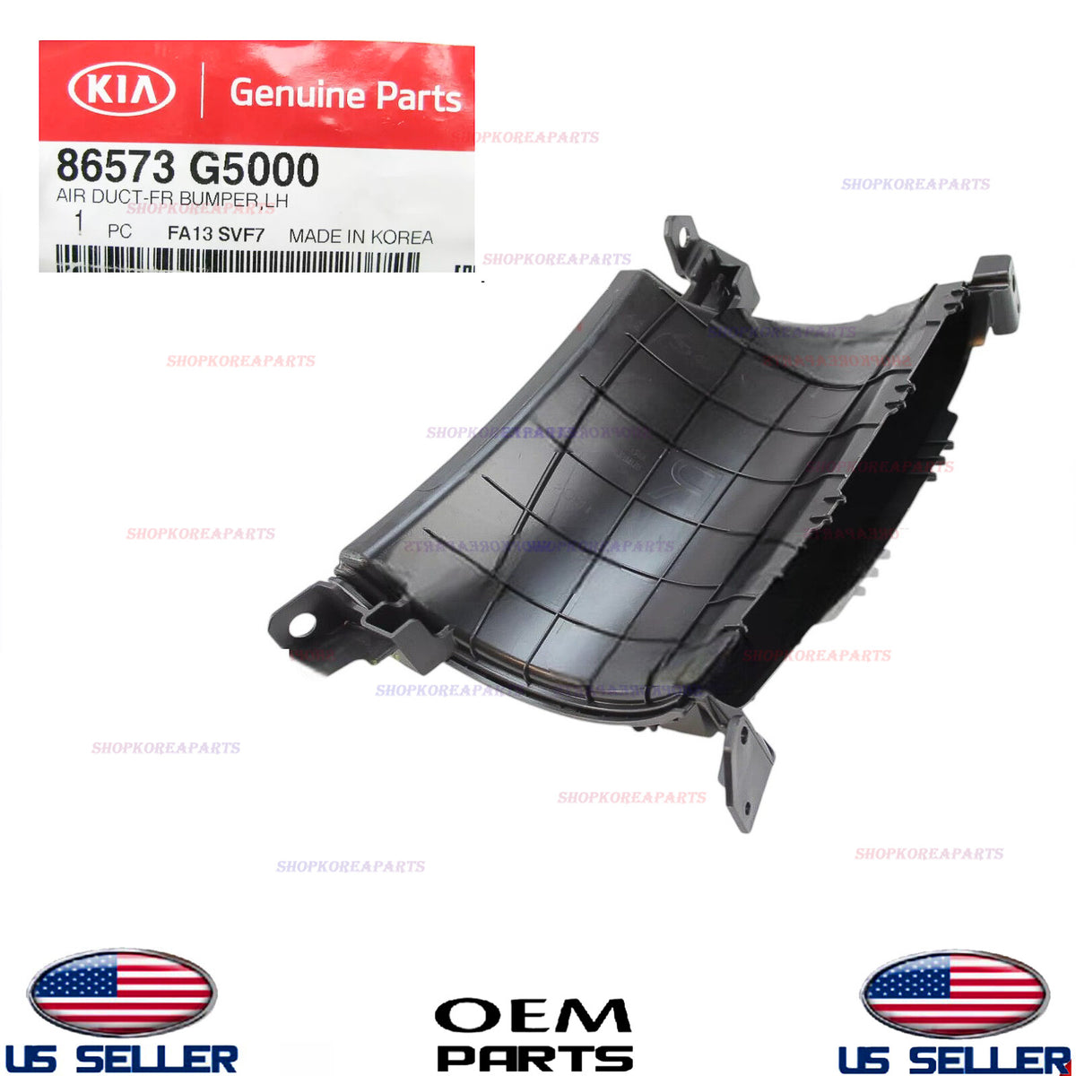 GENUINE OEM Front LEFT Driver side Air Duct Bumper 2017-2019 Kia Niro 86573G5000