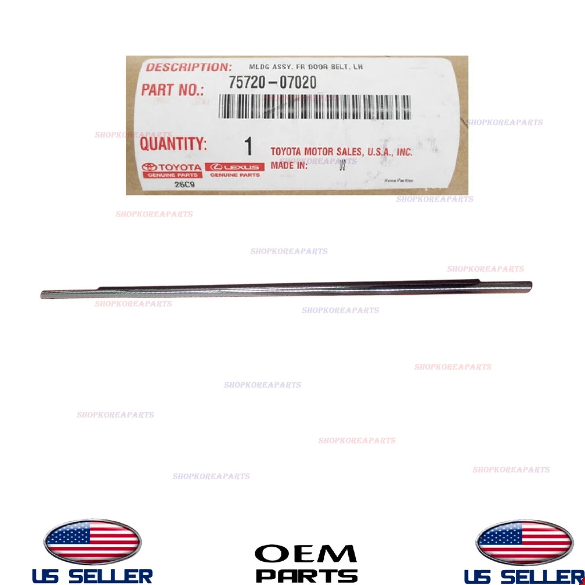 GENUINE OEM Front Door LEFT Driver Side Belt Molding 2013-2018 Toyota Avalon
