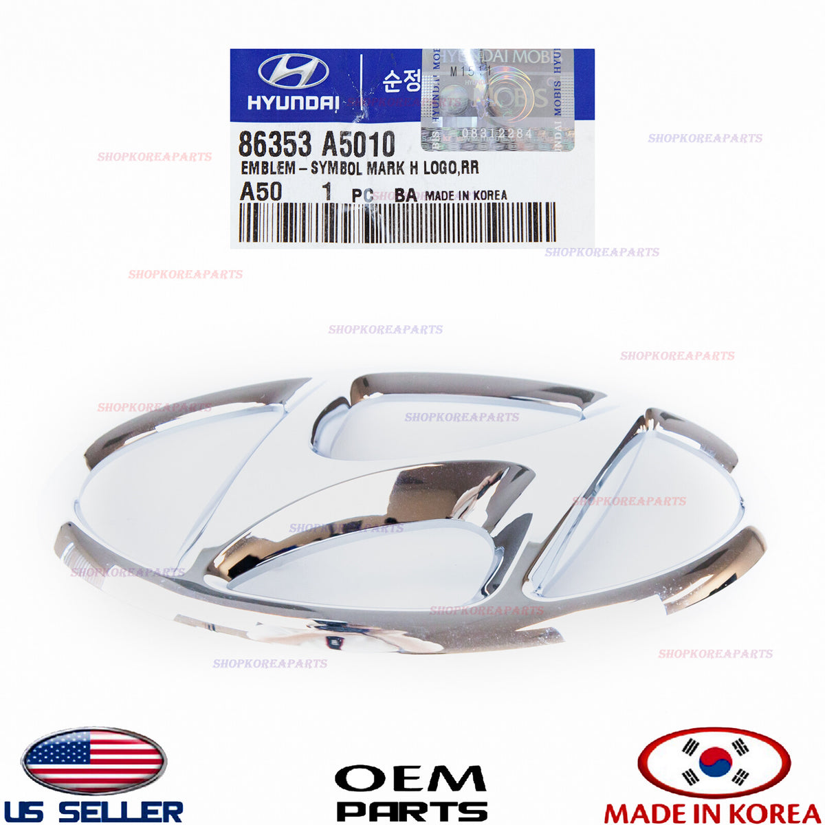 GENUINE OEM Front Grille Emblem Logo H  2013-2015 Hyundai Elantra GT Hatchback
