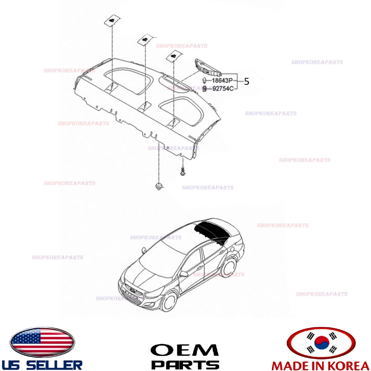GENUINE High Mounted Stop Lamp 3rd Brake Stop OEM Hyundai Accent Sedan 2012-2017