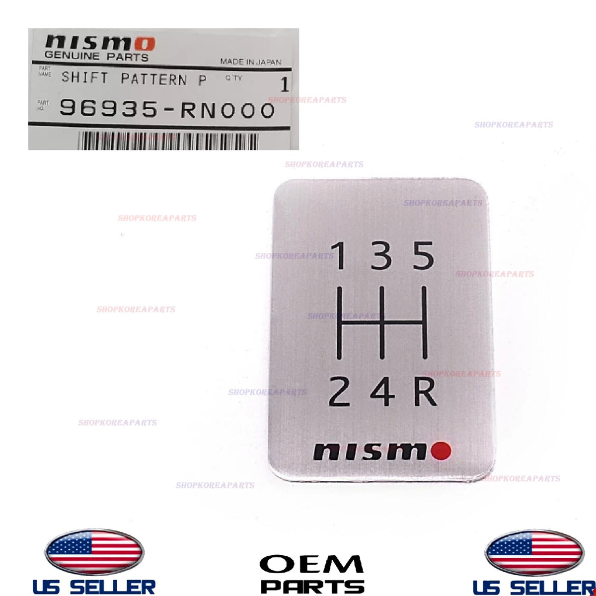 GENUINE OEM 5-Speed Shift Pattern Emblem Nissan Nismo 96935-RN000