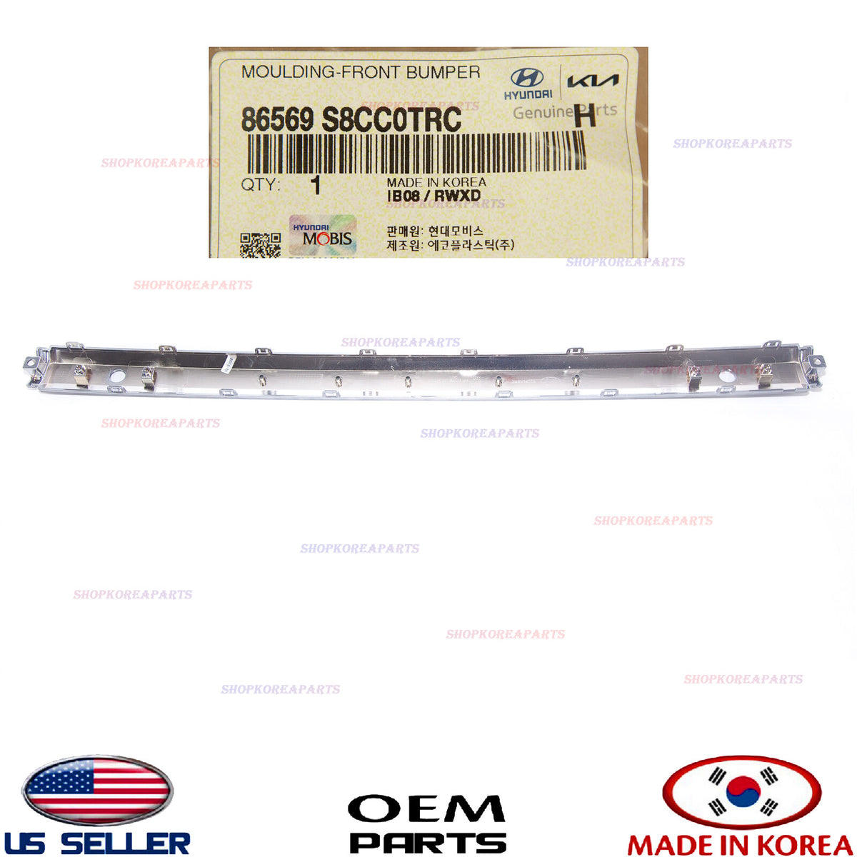 GENUINE Front Bumper Centr Molding Trim BLACK ⭐OEM⭐ Hyundai Palisade 2023-2025