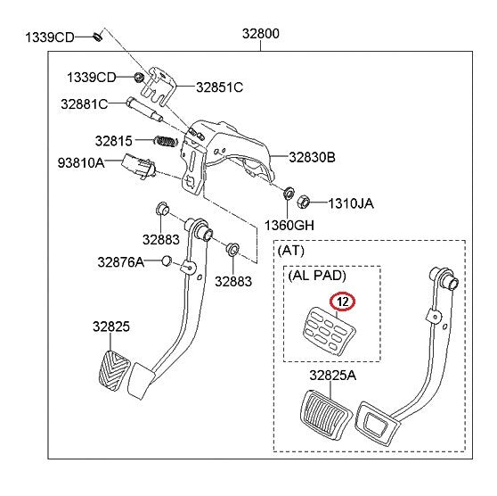GENUINE Aluminum Brake Pedal Pad Сover A/T OEM Kia Hyundai *See Compatibility
