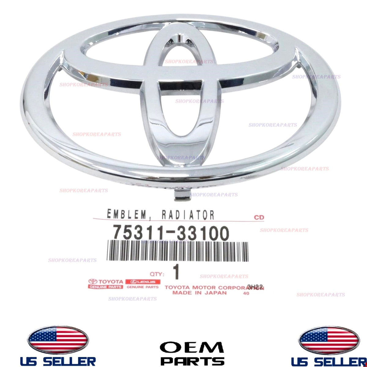 GENUINE OEM Front Grille Emblem 2003-2006 4Runner 2002-2005 Camry 75311-33100