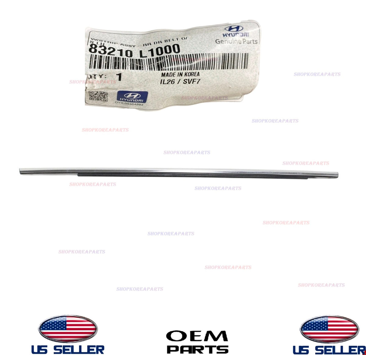 GENUINE OEM Rear Door LEFT Driver Side Belt Molding 2020-2023 Hyundai Sonata