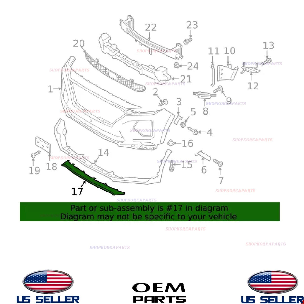 GENUINE OEM Front Bumper Skid Plate Deflector 2019-2020 Hyundai Santa Fe
