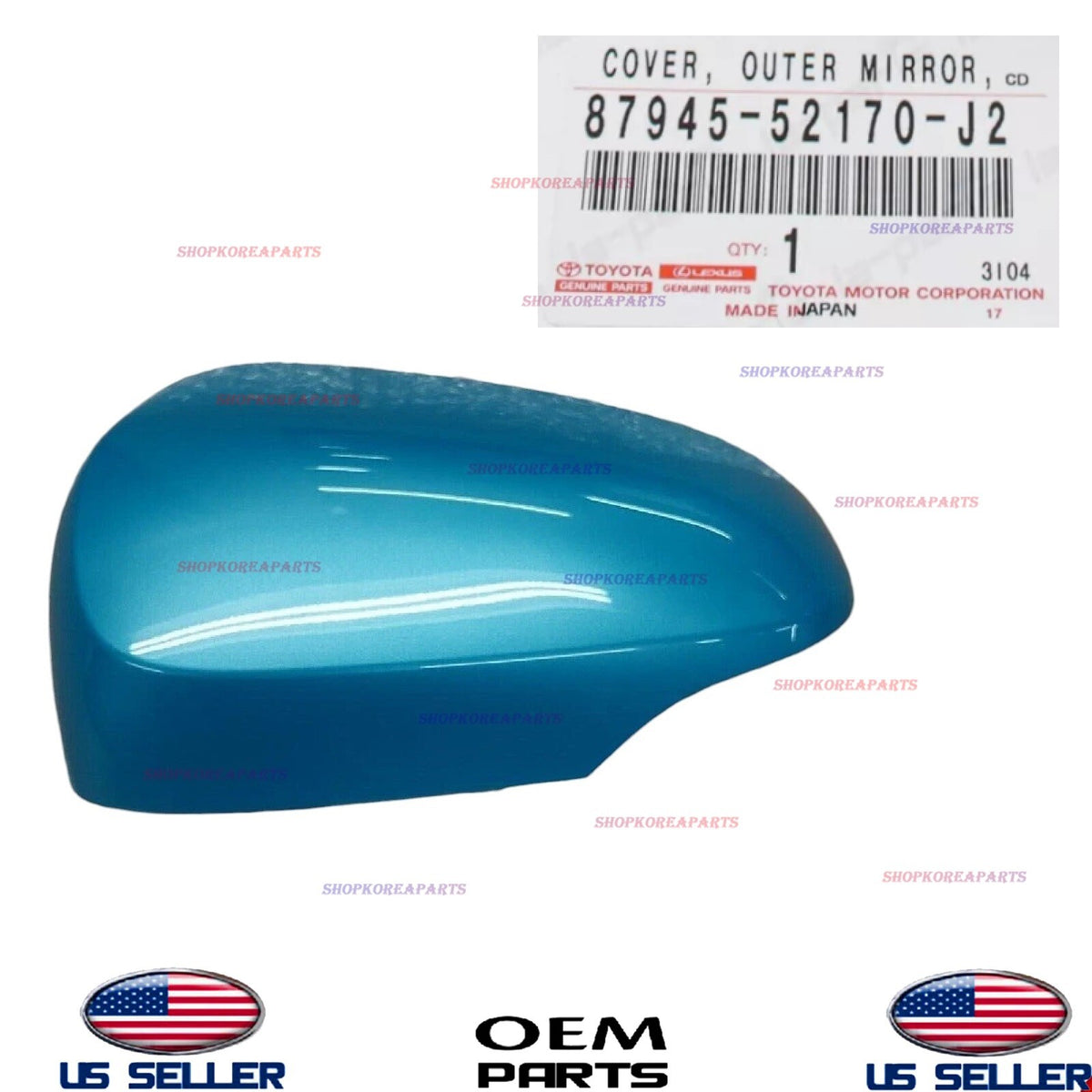 GENUINE OEM Left Driver Side Outer Mirror Cover Cool Soda 2012-18 Toyota Prius C