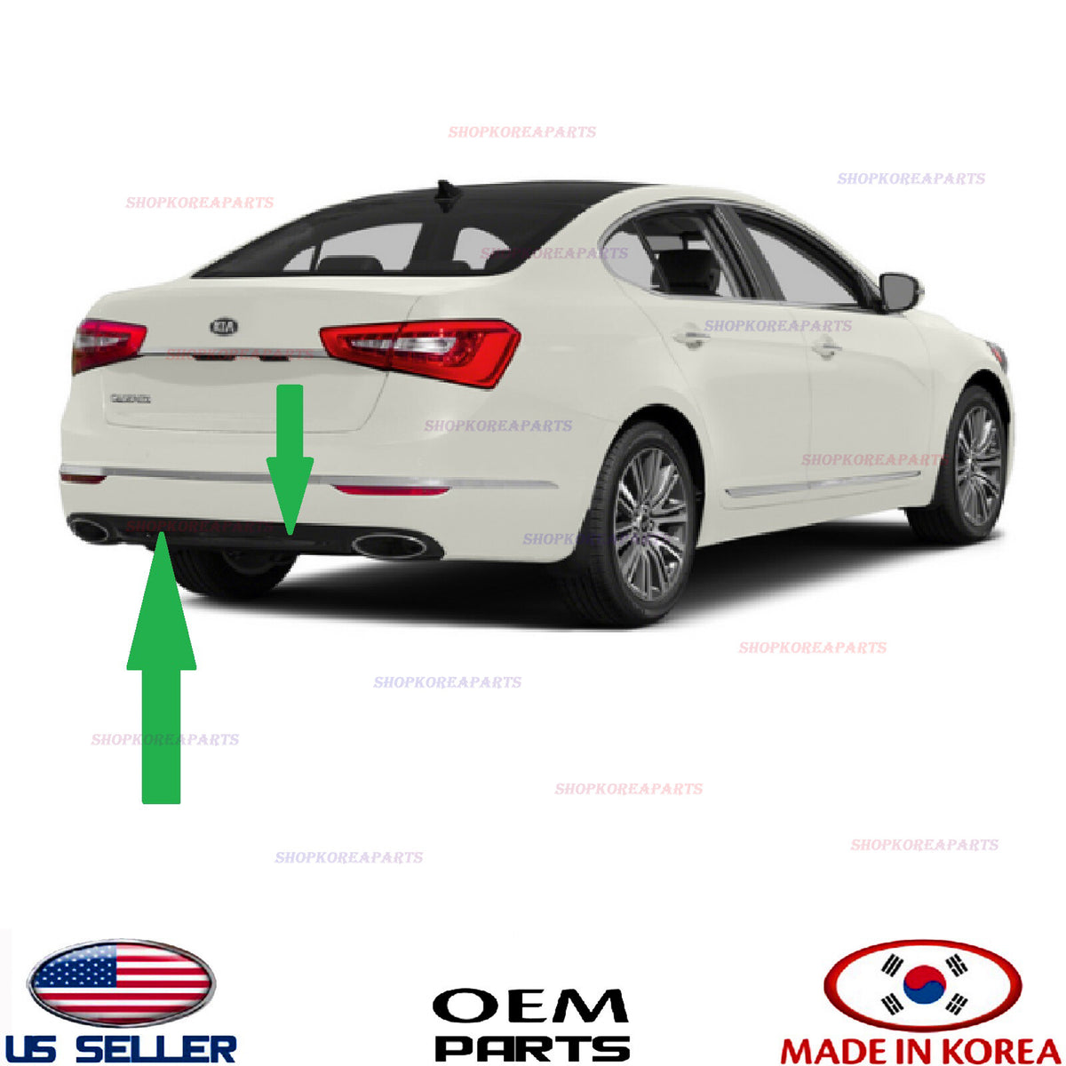 GENUINE Rear Bumper Lower Cover Pad Gloss Black ⭐OEM⭐ Kia Cadenza 2014-2016