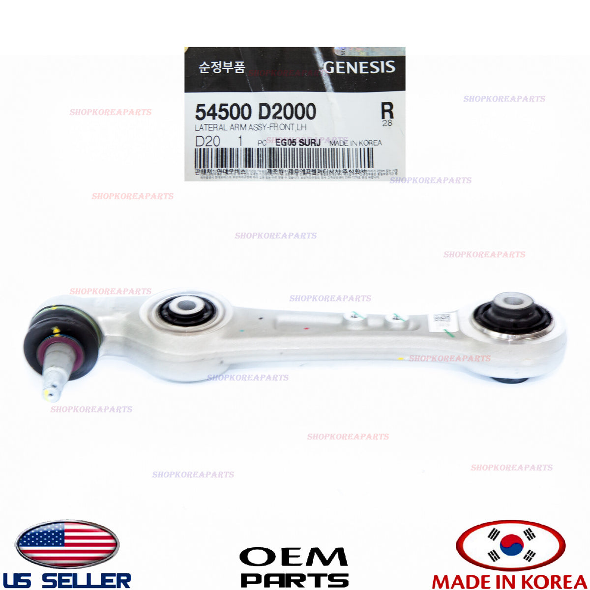 CONTROL LATERAL ARM LOWER FRONT LEFT OEM! GENESIS G80 G90 AWD 2017-22 54500D2000