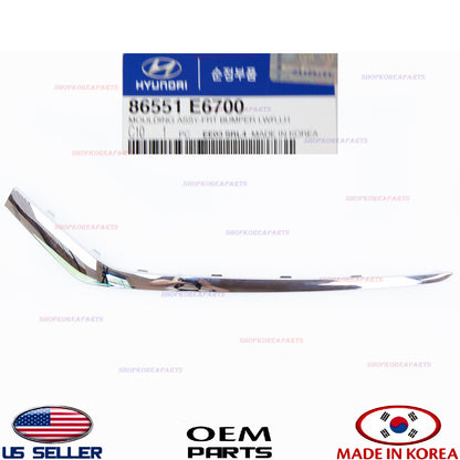 GENUINE Chrome Front Bumper Lower Molding Left Driver Side OEM Sonata SE 2018-19
