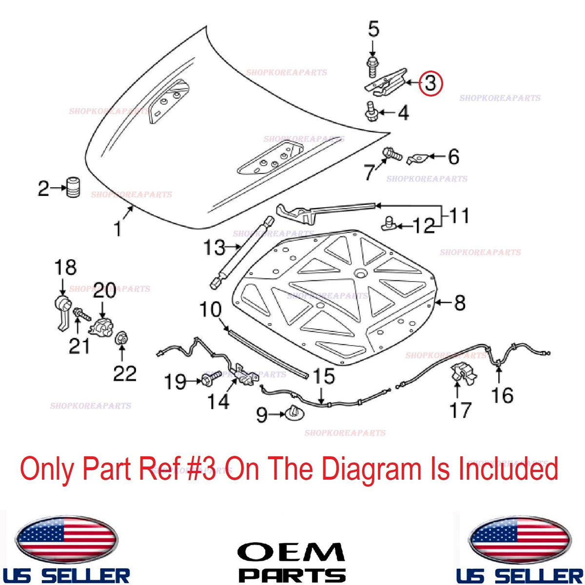 GENUINE Hood Hinges LEFT Driver Side OEM KIA STINGER 2018-2023