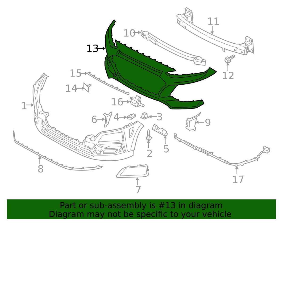 GENUINE Front Upper Bumper Cover 2018-2021 Hyundai Kona 86511-J9000