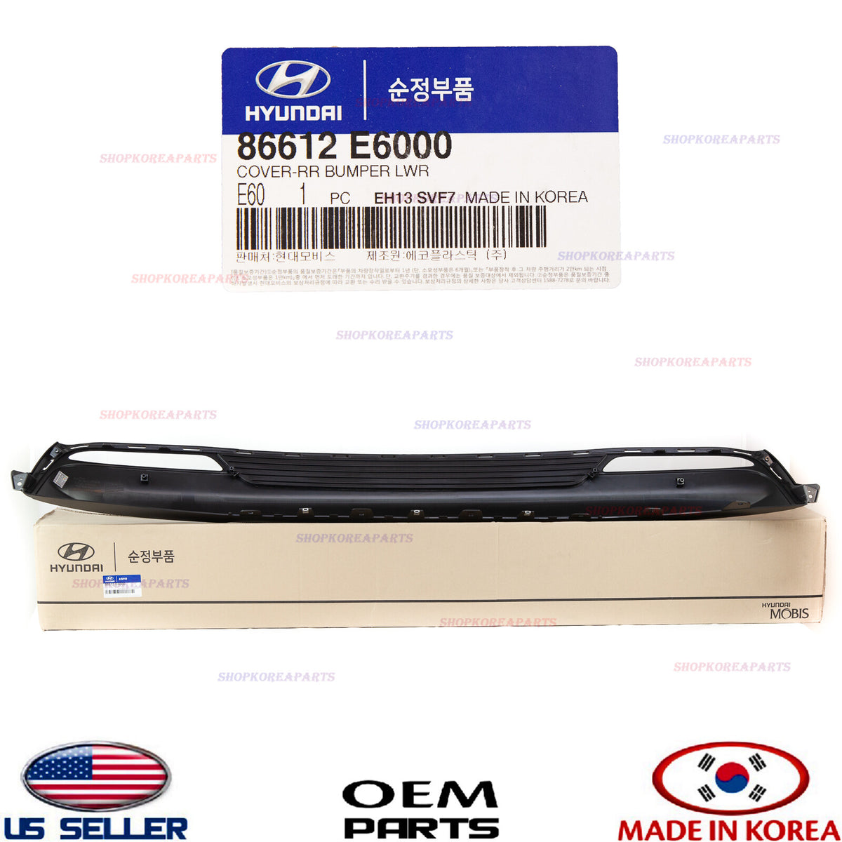 GENUINE Rear Bumper Lower Cover OEM Hyundai Sonata HYBRID 2016-2017 86612E6000