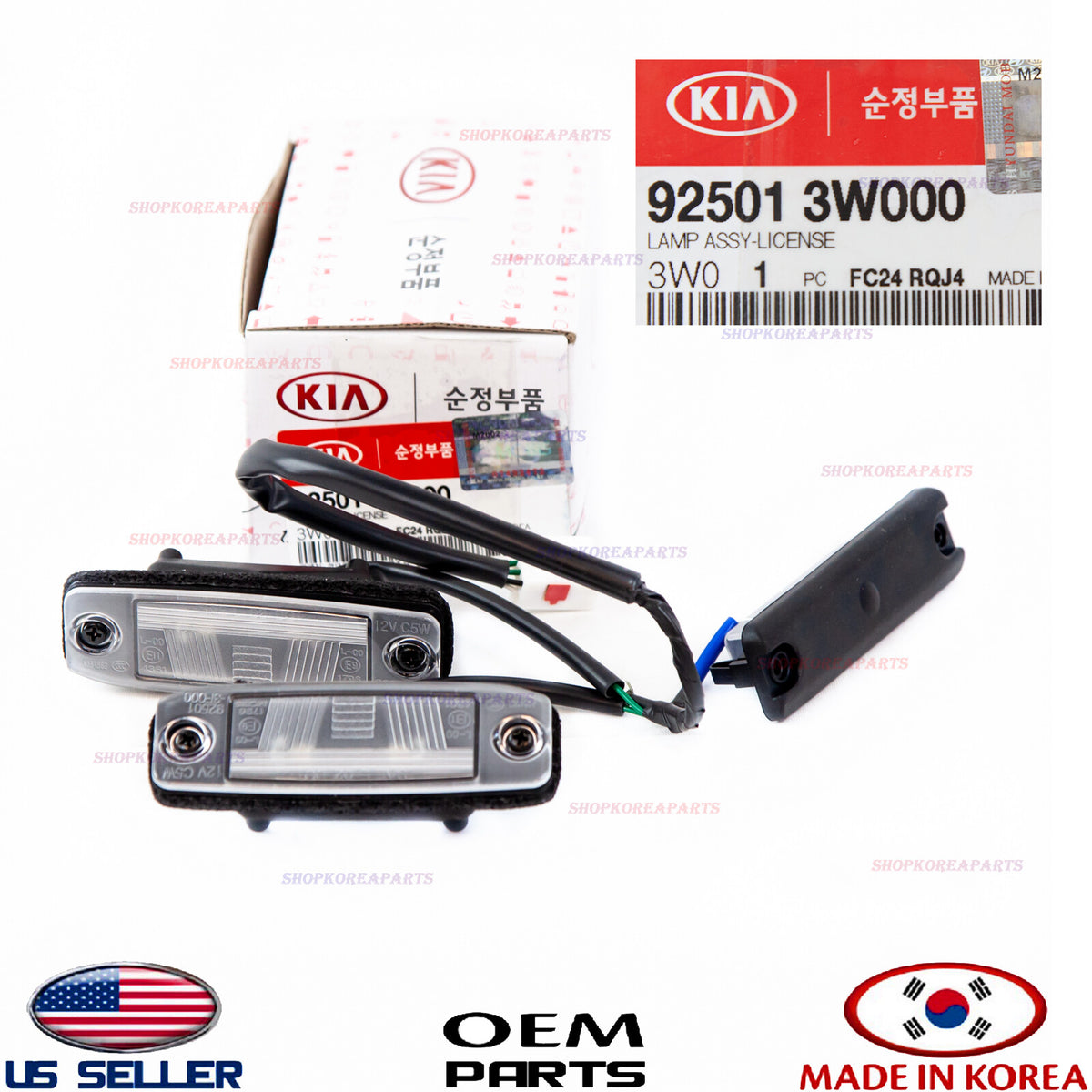 GENUINE Rear License Plate Lamp BOTH SIDES + Handle ⭐OEM⭐ SPORTAGE 2011-2016