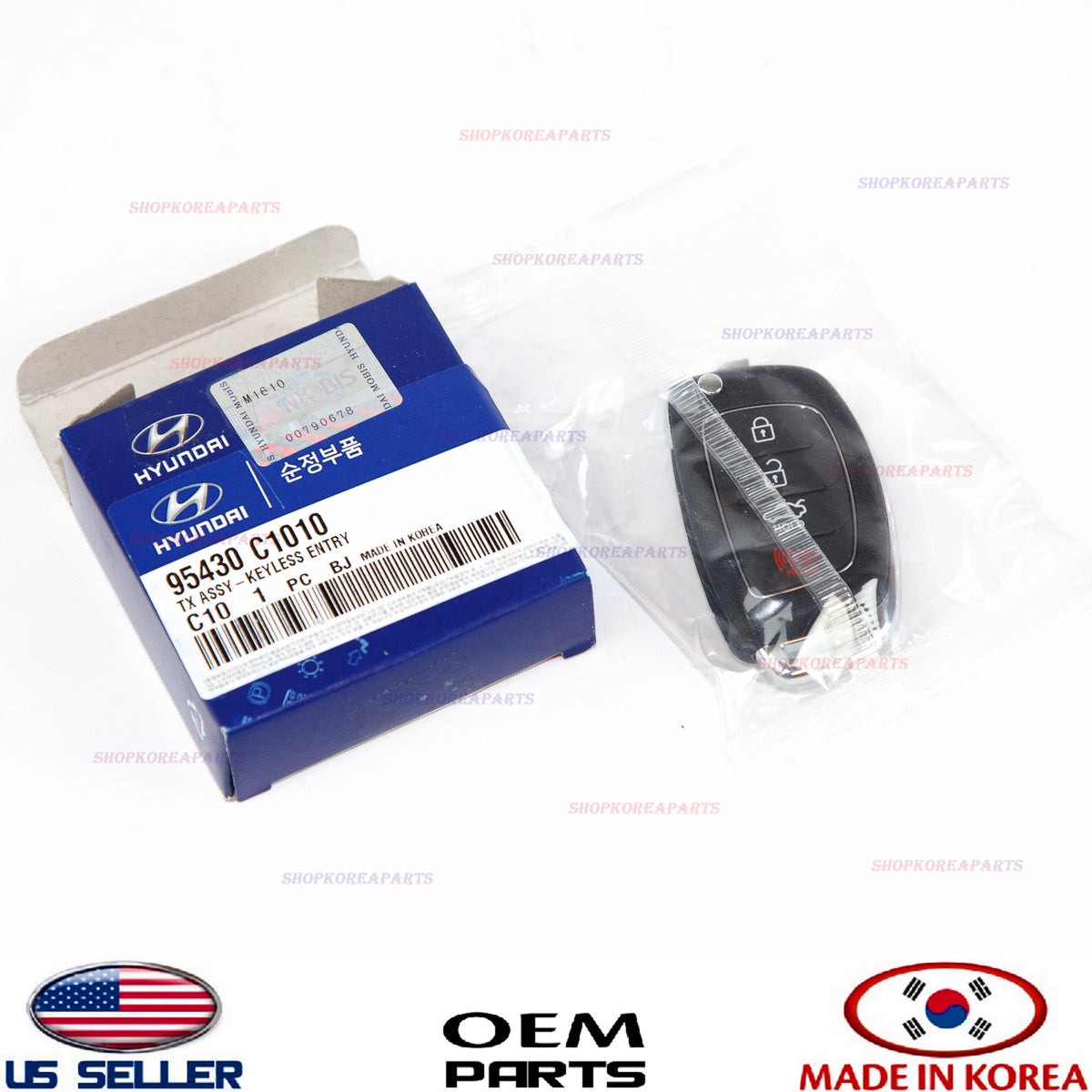 FOLDING KEY REMOTE CONTROL REMOTE TRANSMITTER GENUINE!! SONATA 15-17 95430C1010