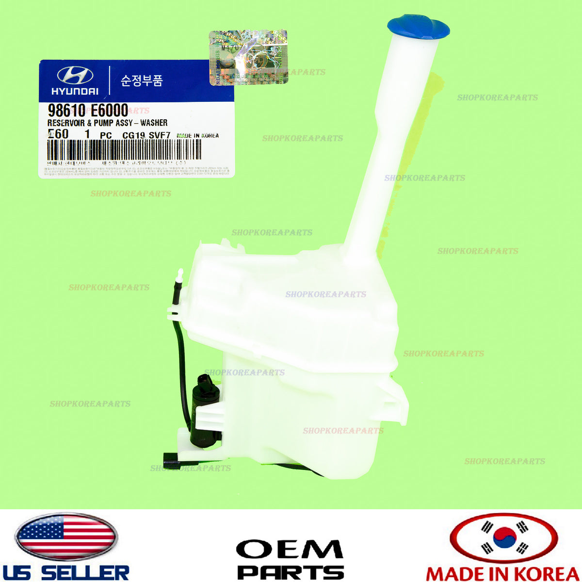 GENUINE OEM Windshield Washer Reservoir Tank w/ Pump 2016–2019 Hyundai Sonata