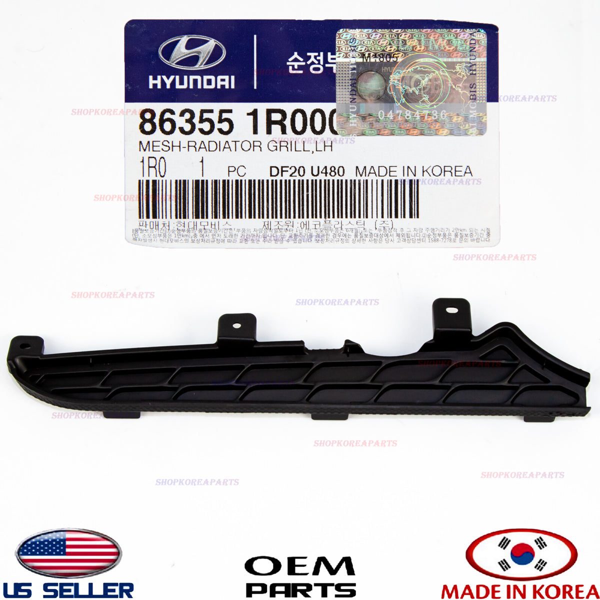 GENUINE OEM Mesh Radiator Grille LEFT Hyundai Accent 2012-2014 86355-1R000