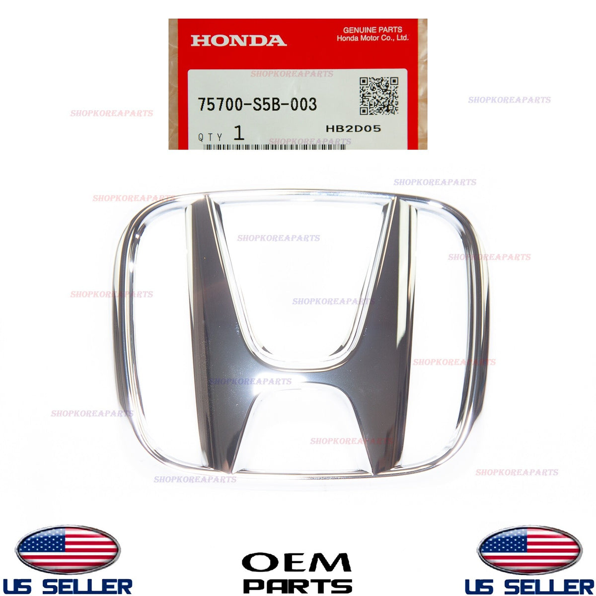 GENUINE Front Grille Emblem OEM Civic Hybrid 03-08 Sedan 06-08 / Element 07-08