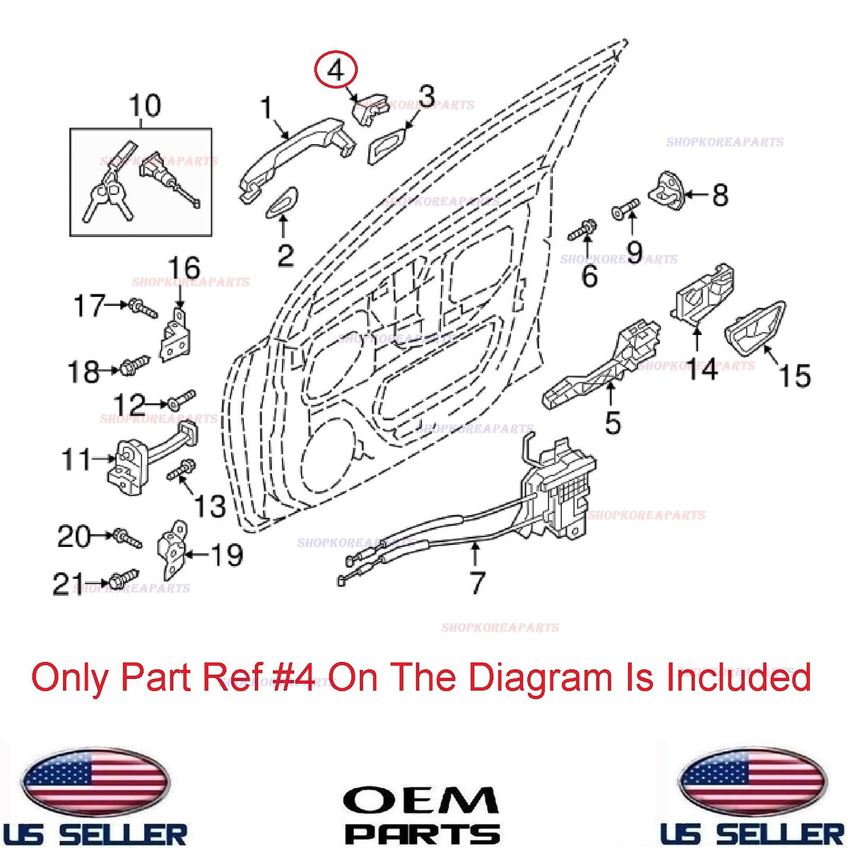GENUINE Front Door Outside Handle Cover LEFT Driver Side ⭐OEM⭐ Accent 2018-2022