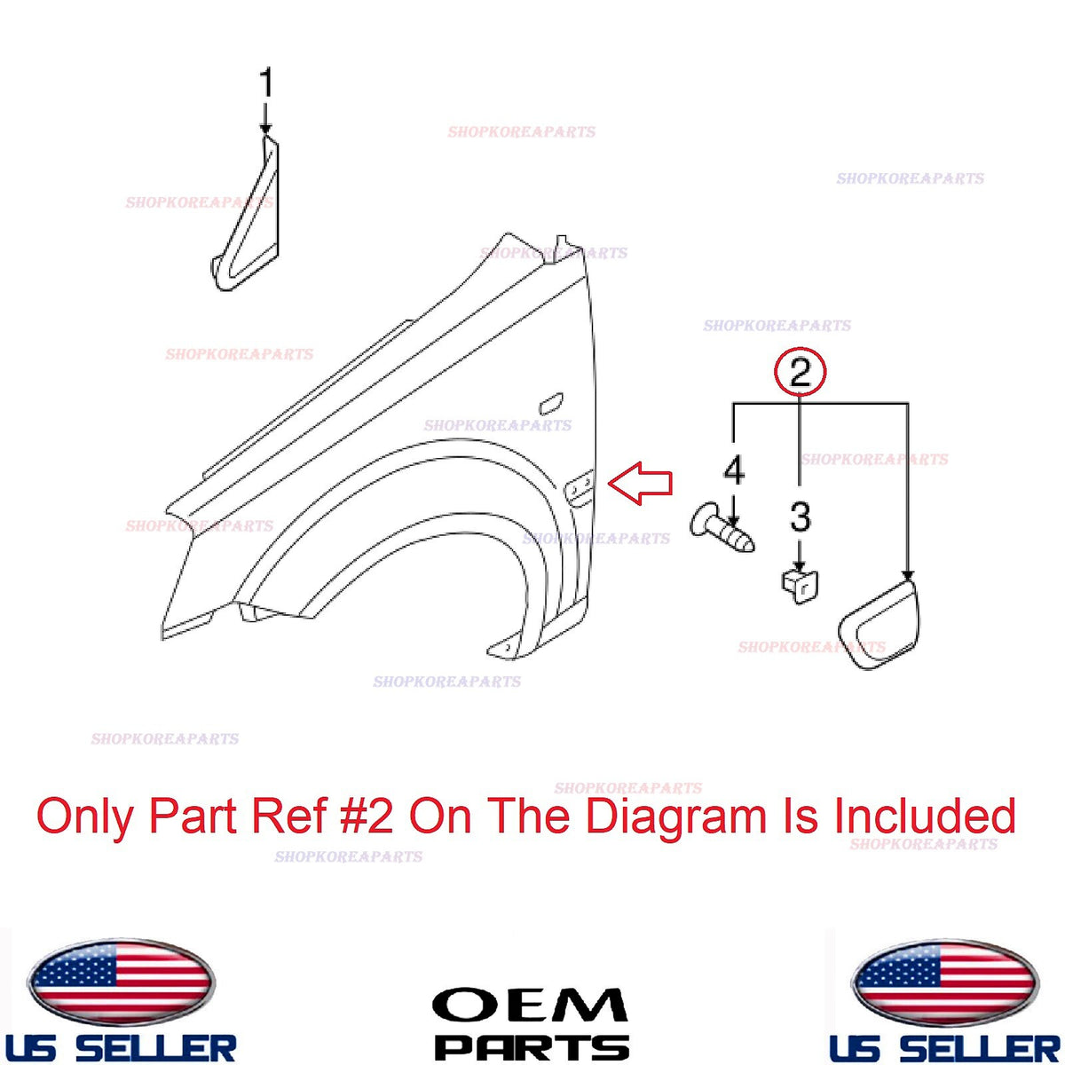 GENUINE Front Fender Molding Garnish LEFT Driver Side ⭐OEM⭐ KIA RIO 2010-2011