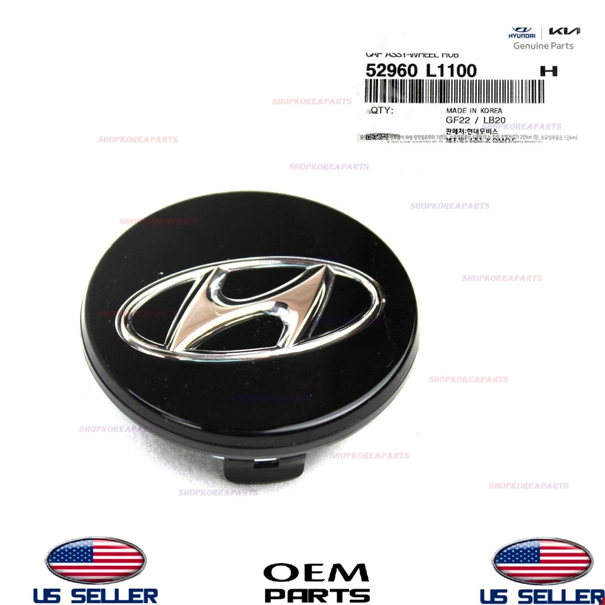1pcs GENUINE OEM Aluminium Wheel Center Cap Elantra Ioniq Sonata Tucson 2020-23