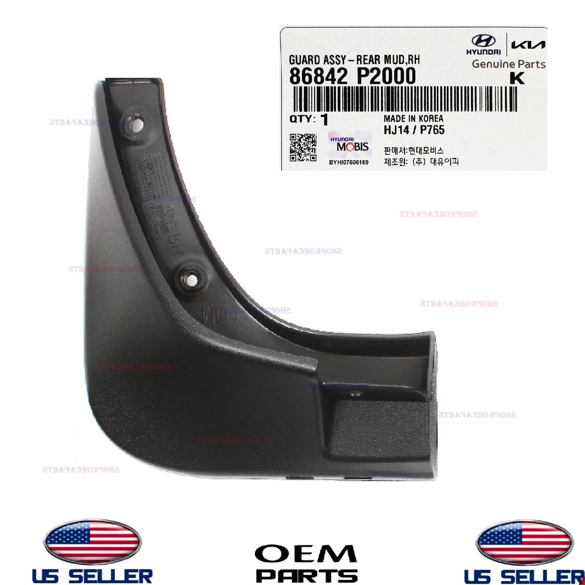 GENUINE OEM Rear Mud Guard LEFT Driver Side 2021-2023 Kia Sorento 86841-P2000