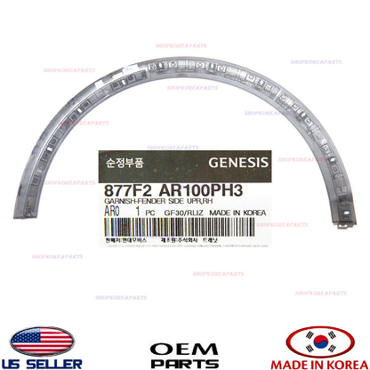 GENUINE Black Front Fender Wheel Molding RIGHT Passenger Side GV70 Sport 2022-26