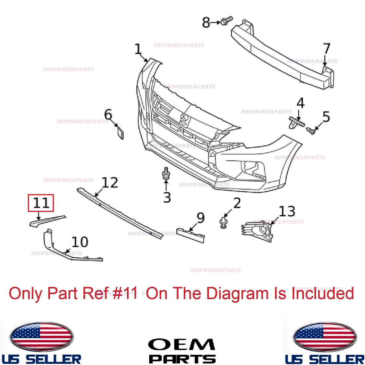 GENUINE Front Bumper Upper Molding RIGHT Passenger OEM Mitsubishi Mirage 2021-24