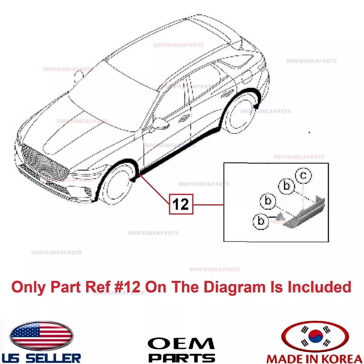 GENUINE Front Fender Garnish Molding Lower LEFT Driver Side GV70 Sport 2022-2026
