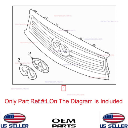 GENUINE Front Radiator Grille with Emblem ⭐OEM⭐ Infiniti QX70 2017 62070-6WP1A