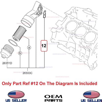 GENUINE Engine Oil Filter Housing Gasket 2014-25 Hyundai Kia 3.3L 3.8L See List