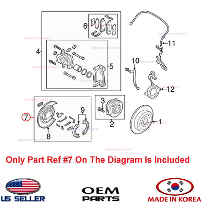 GENUINE Rear Brake Parking Plate Left Driver Side SANTA FE 10-12 / SORENTO 11-13