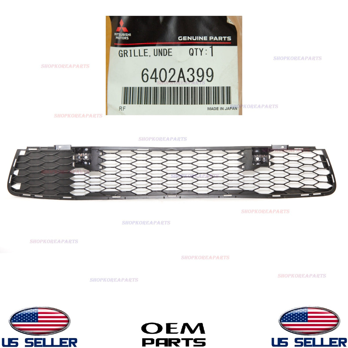 GENUINE OEM Front Bumper Lower Grille 2016-2017 Mitsubishi Lancer 6402A399