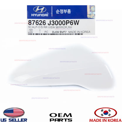 GENUINE WHITE Scalp Cap Cover RIGHT Passenger Side Mirror ⭐OEM⭐ VELOSTER 2019-21