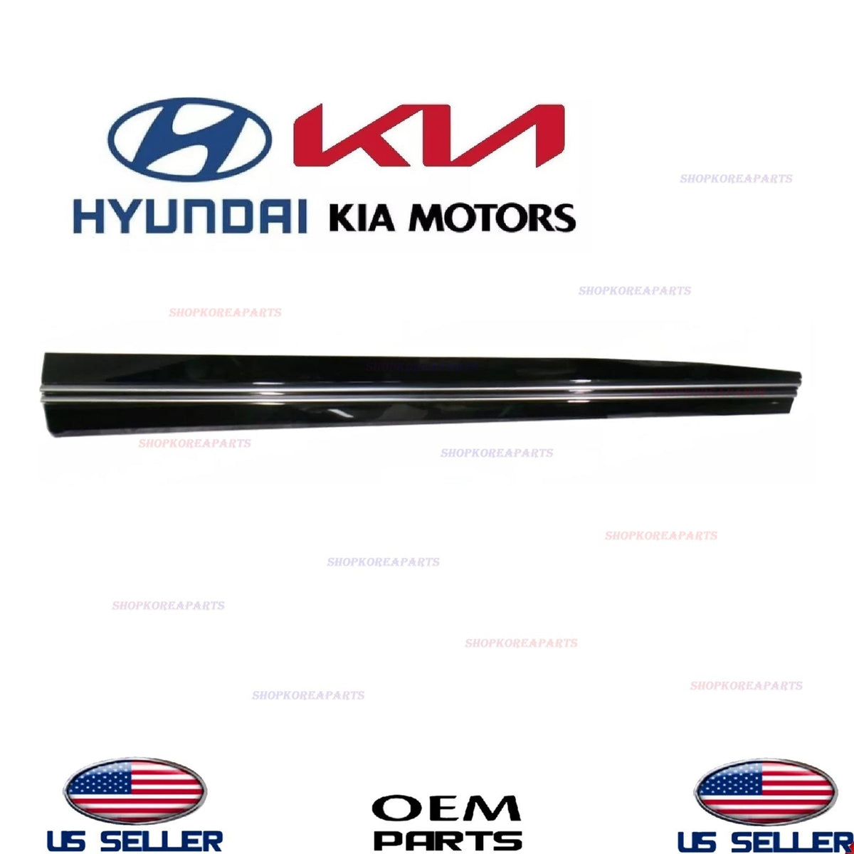 OEM Front RIGHT Passenger Door Lower Molding Gloss Black 2022-2025 Kia EV6 WIND
