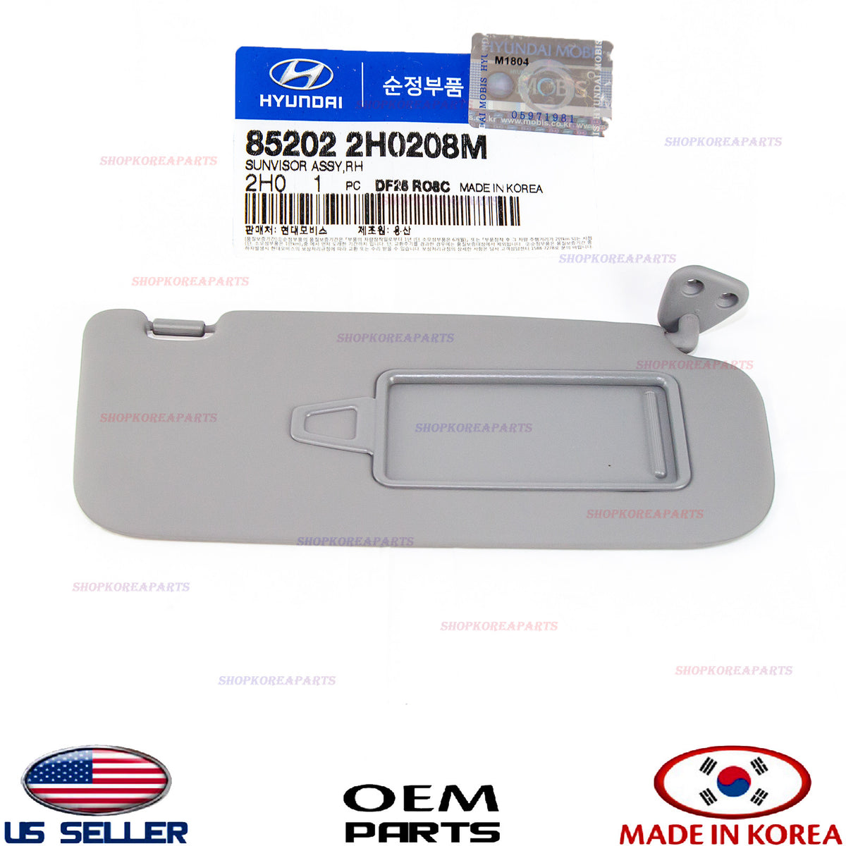 GENUINE Sun Visor GRAY Right Passenger Side ⭐ OEM ⭐ Hyundai Elantra 2007-2010
