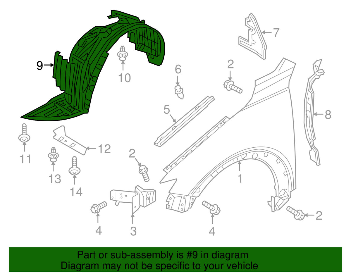 GENUINE OEM Fender Liner Front LEFT Driver Side 2016-2021 Mazda CX-3
