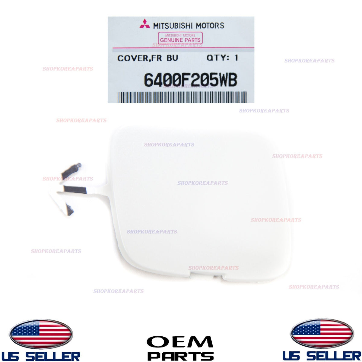 GENUINE Front Bumper Tow Eye Hook Cap Cover WHITE ⭐OEM⭐ Mirage G4 2017-2020